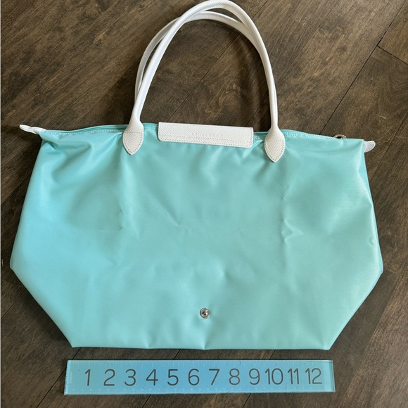 NEW ✨RARE COLLECTOR LONGCHAMP X SARAH MORRIS 2014✨ Baby Blue / Turquoise / White - Picture 10 of 12